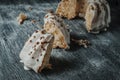 Pieces of a gugelhupf cake on a table Royalty Free Stock Photo