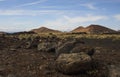 Pieces of hardened lava and gravel near Timanfaya Park, Lanzarote