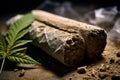 pieces of hashish are lying on the table. Legalization of marijuana