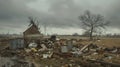 Pieces of homes and personal belongings tered across the landscape a heartbreaking sight in the midst of the tornados Royalty Free Stock Photo