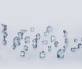 Pieces of ice, usually used in advertising for drinks. Isolated. Royalty Free Stock Photo