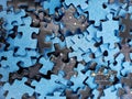 Pieces of an incomplete puzzle jigsaw Royalty Free Stock Photo