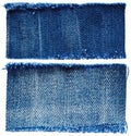 Pieces of jeans fabric Royalty Free Stock Photo