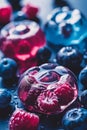 Pieces of jelly with berries. Selective focus. Royalty Free Stock Photo