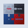 Pieces of jigsaw puzzle showing business equation. Royalty Free Stock Photo