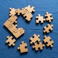 Pieces are light brown each with a classic interlocking design Royalty Free Stock Photo
