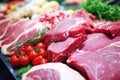 Pieces of meat artificially grown in the laboratory using stem cells, future protein food