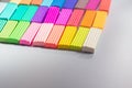 Pieces of multi-colored plasticine for modeling and modeling by children Royalty Free Stock Photo