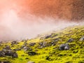 Pieces of obsidian in colorful scenery of Rainbow mountains, Fjallabak Nature Reserve, Iceland Royalty Free Stock Photo