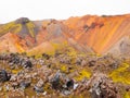 Pieces of obsidian in Rainbow mountains Royalty Free Stock Photo