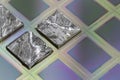 Pieces of polycrystalline silicon integrated on a polysilicon substrate with microchips