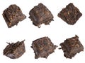 pieces of pressed tea are isolated on a white background Royalty Free Stock Photo