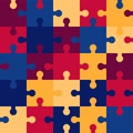 Pieces puzzle seamless pattern. Colorful background games. Royalty Free Stock Photo