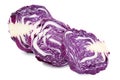 Pieces of radicchio fresh cabbage on white background Royalty Free Stock Photo