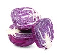 Pieces of radicchio fresh cabbage on white background Royalty Free Stock Photo