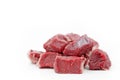Pieces of raw beef goulash Royalty Free Stock Photo