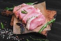 Pieces of raw pork steak Royalty Free Stock Photo