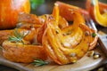 Pieces roasted pumpkin Royalty Free Stock Photo