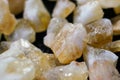 Pieces of rough citrines.