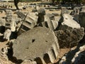 Pieces of ruined ancient greek columns