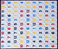 pieces of rummy placed in order on the table Royalty Free Stock Photo