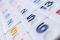 pieces of rummy placed in order on the table Royalty Free Stock Photo
