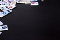 pieces of rummy placed in order on the table Royalty Free Stock Photo