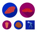 Pieces of salami, turkey fillet, grilled steak, kebab.Meat set collection icons in flat style vector symbol stock