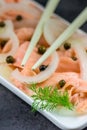 Salmon in a marinade of pure lemon juice - healthy dish