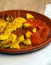 Pieces of spanish omelet