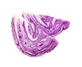Pieces of tasty fresh red cabbages on white background Royalty Free Stock Photo