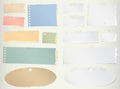 Pieces of torn colorful blank note paper with adhesive tape Royalty Free Stock Photo