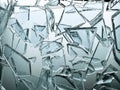 Pieces of transparent glass broken or cracked Royalty Free Stock Photo