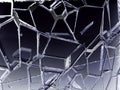 Pieces of transparent glass broken or cracked Royalty Free Stock Photo