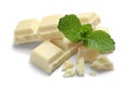 Pieces of white chocolate with mint Royalty Free Stock Photo