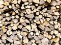 Pieces of wood for burning stacked Royalty Free Stock Photo