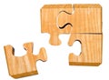 Pieces of wooden mechanical puzzle