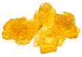 Pieces of yellow crystal caramel sugar