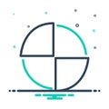 Mix icon for Piechart, diagram and blueprint