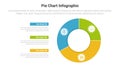 piechart or pie chart diagram infographics template diagram with big piechart outline style with icon 3 point with design for