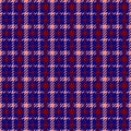 Pied-de-poule seamless pattern in blue, red and pink.