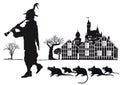 Pied Piper of Hamelin Town with rats