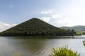 Piediluco lake and its island in the center