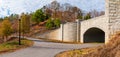 Piedmont Park Trail and stone bridge, Atlanta, USA Royalty Free Stock Photo