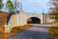 Piedmont Park Trail and stone bridge, Atlanta, USA Royalty Free Stock Photo