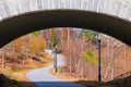 Piedmont Park Trail and stone bridge closeup, Atlanta, USA Royalty Free Stock Photo