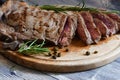 Piedmontese beef rib with green pepper and rosemary Royalty Free Stock Photo