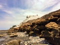 Piedra Larga Beach Condos on Rocky Coast of Ecuador Royalty Free Stock Photo