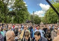 Piekary Sl, Poland, May 29, 2022: Pilgrimage of men to the Sanctuary of Mary, Mother of Love and Social Justice in Piekary Slaskie Royalty Free Stock Photo