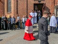 Piekary Slaskie, Poland, May 28, 2023: Pilgrimage of men and young men to Mary Piekarska. Cardinal Stanislaw Dziwisz